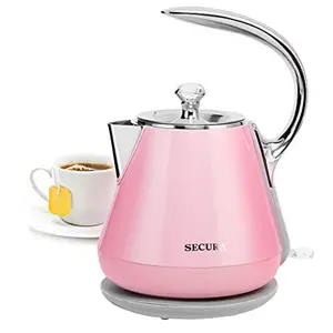 Pink colored Secura SWK-1201DRO stainless steel electric tea kettle