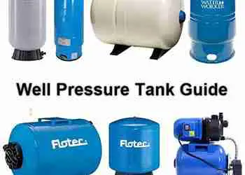 Well pressure tank guide showing 7 different models.